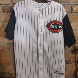 Vintage Cincinnati Reds Ken Griffey Jr Pinstripe Magestic Jersey #30